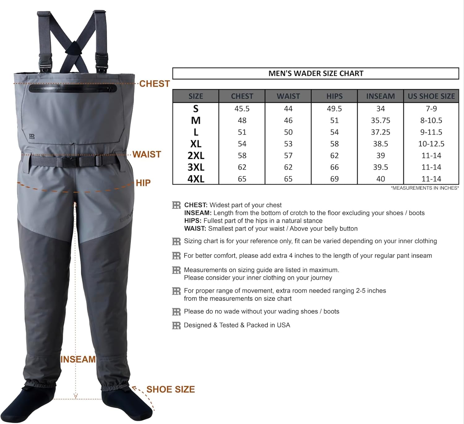 MAX COMFORT Breathable Waterproof Chest StockingFoot Chest Wader for Fishing, Hunting, Kayaking - Image 5