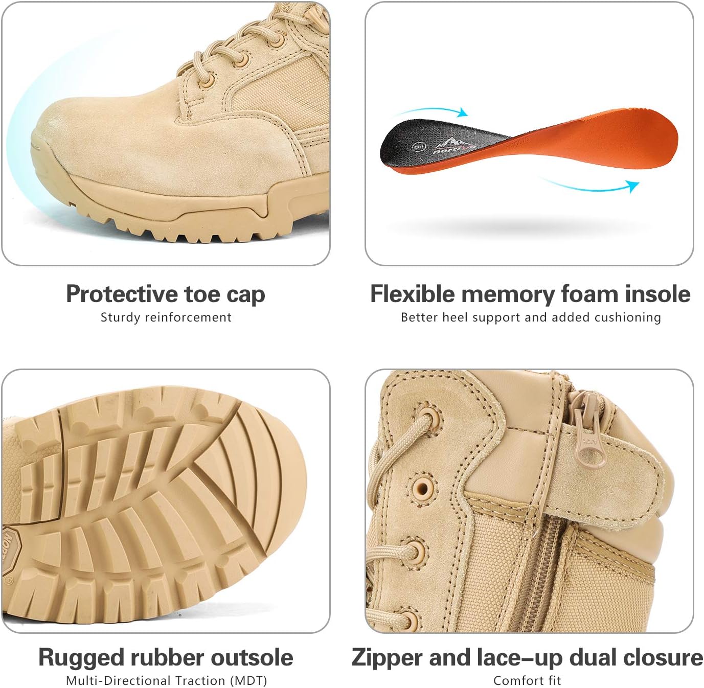 NORTIV 8 Men's Military Tactical Work Boots Hiking Motorcycle Combat Boots Response - Image 3