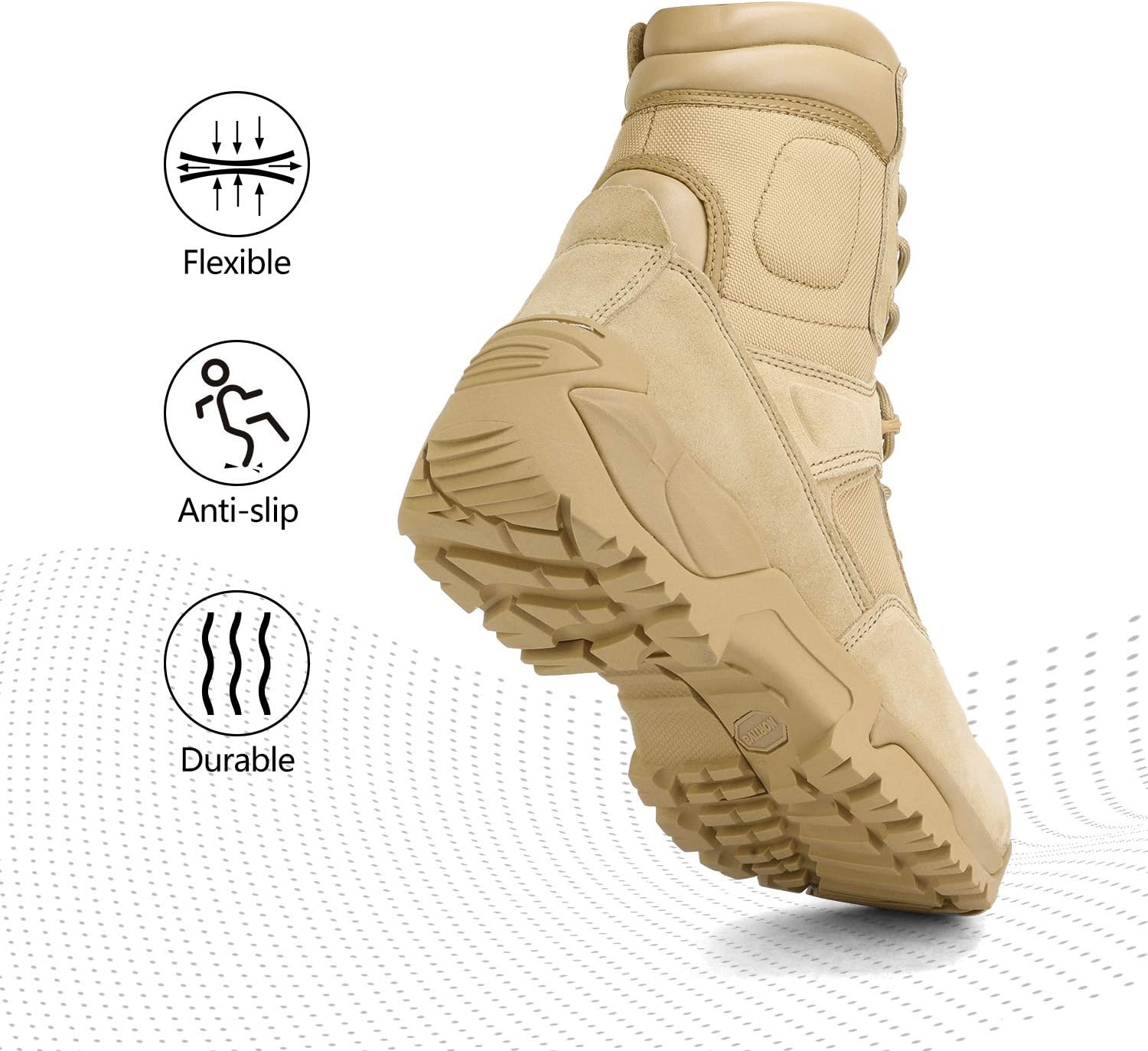 NORTIV 8 Men's Military Tactical Work Boots Hiking Motorcycle Combat Boots Response - Image 6