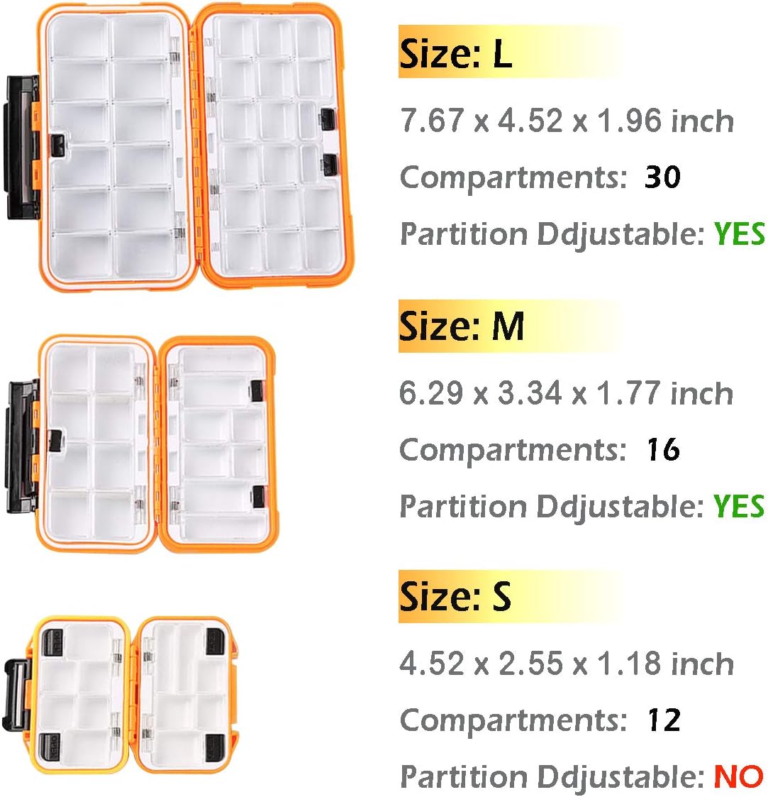 YUKI Fishing Lure Boxes, Bait Storage Case Fishing Tackle Storage Trays Accessory Boxes Thicker Plastic Hooks Organizer for Vest Casting Fly Fishing - Image 2
